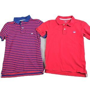 Southern Tide The SkipJack Polo Shirt Lot of 2 Boys M (8/10) Cotton Knit Red